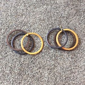 wood hoop earrings
